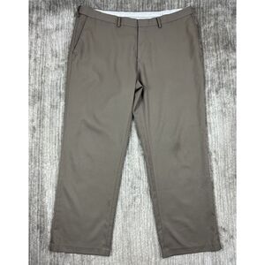 Haggar Pants Mens 40x30‎ Brown Chino Khaki Straight Fit Flat Front